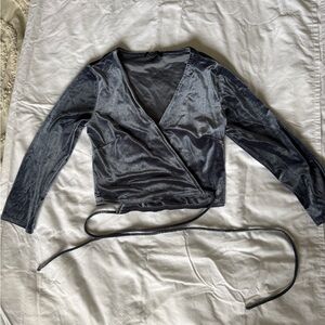 Forever 21 Blue Gray Satin Top